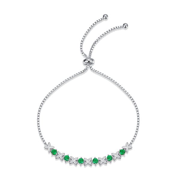 Sterling Silver Green Emerald Bracelet - Image 3