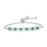 Pulsera Esmeralda Verde Plata de Ley