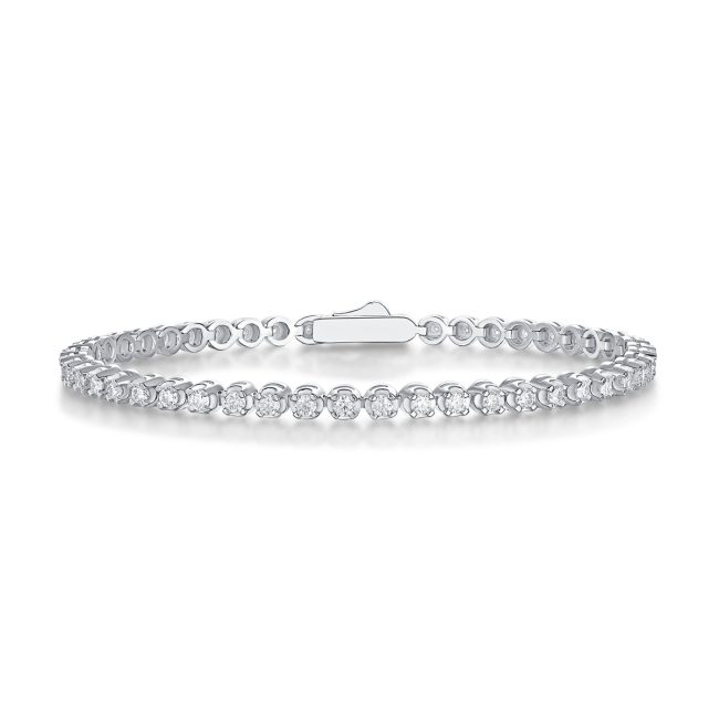 "Eternal Love" Sterling Silver Tennis Bracelet