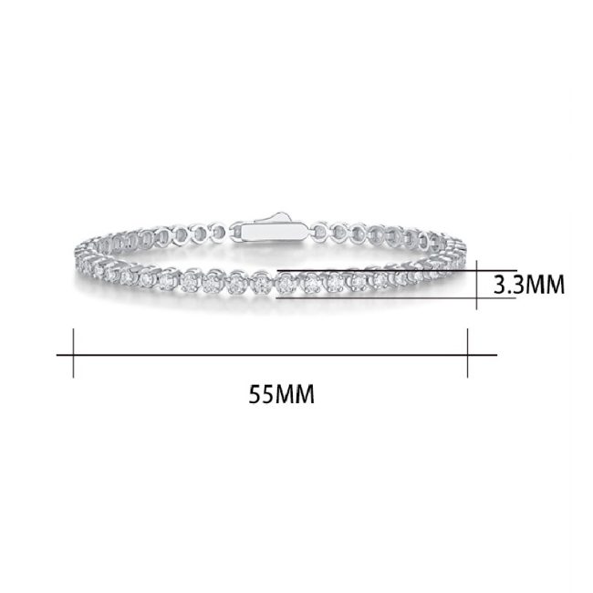 "Eternal Love" Sterling Silver Tennis Bracelet - Image 3