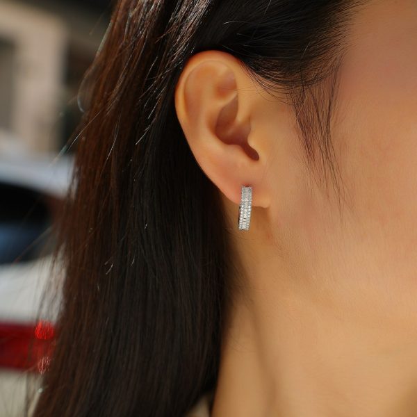Classic Silver Hoop Earrings For Women - Image 2