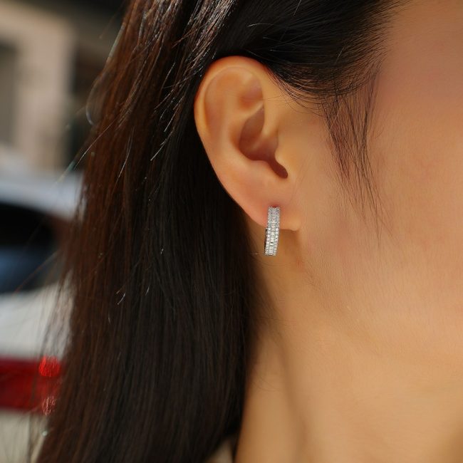 Classic Silver Hoop Earrings For Women - Image 2
