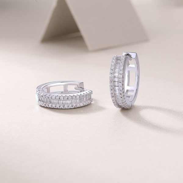 Classic Silver Hoop Earrings For Women - Image 4