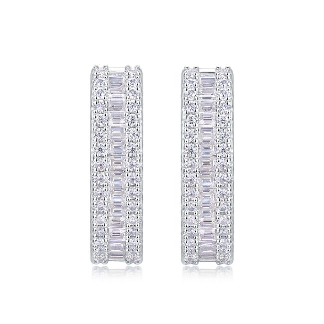 Classic Silver Hoop Earrings For Women - Image 6