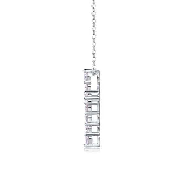 Sterling Silver Classic Diamond Cross Pendant Necklace - Image 6