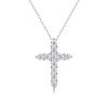 Diamond Cross Pendant & necklace In 925 Sterling Silver