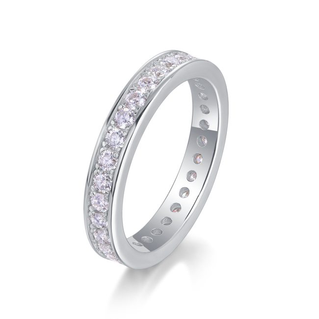 925 Sterling Silver Ring With Diamond Eternity Channel Set
