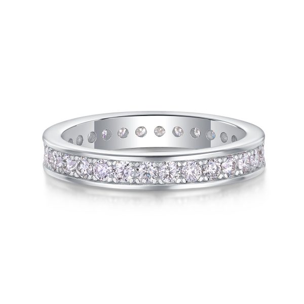 Channel Set Ring In Sterling Silver Eternity Diamond - Image 5
