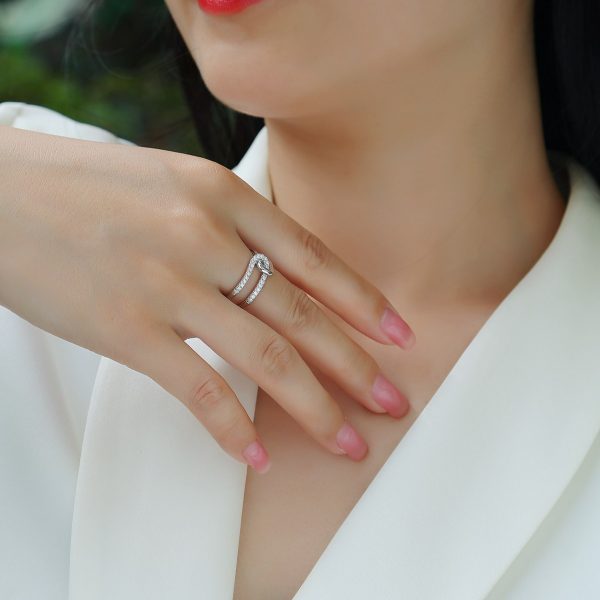Sterling silver Double Band Crossover Ring