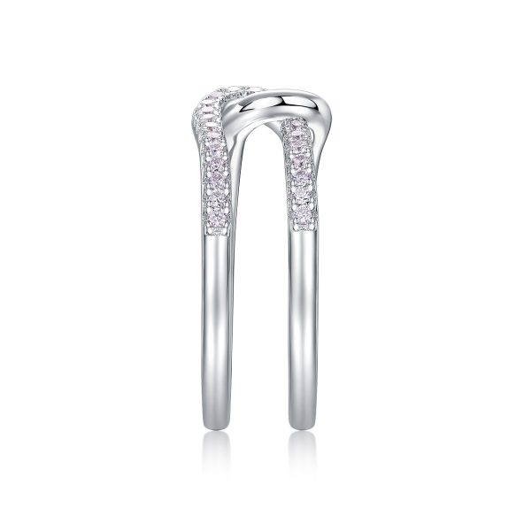 Sterling silver Crossover Ring with Moissanite - Image 4