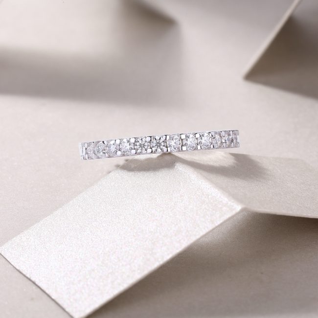 Moissanite Eternity Ring Wedding Band Ring - Image 4