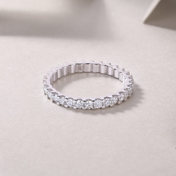 Moissanite Eternity Ring Wedding Band Ring - Image 3