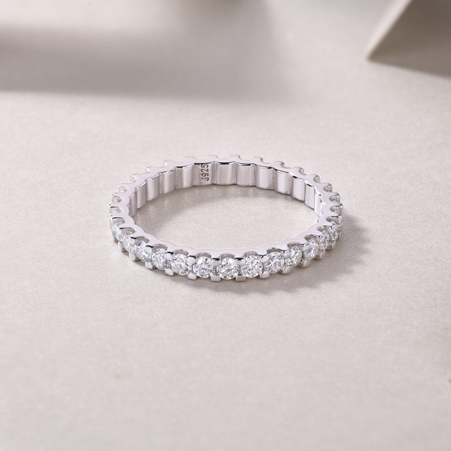 Moissanite Eternity Ring Wedding Band Ring - Image 3