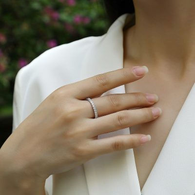 Moissanite Eternity Ring Wedding Band Ring alternate view