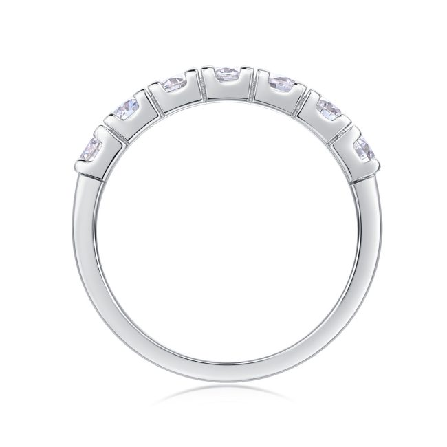 Bar Setting Ring Round Cut In Sterling Silver Band - Image 5