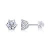 Basket-Set Solitaire Diamond Stud Earrings