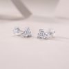 Basket-Set Three Diamond Stud Earrings