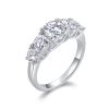 Women's 925 Sterling Silver Moissanite Five Stone Ring