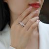 925 Sterling Silver Diamond Five Stone Ring for Women