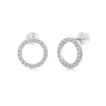 Pendientes clásicos con forma de círculo y diamantes
