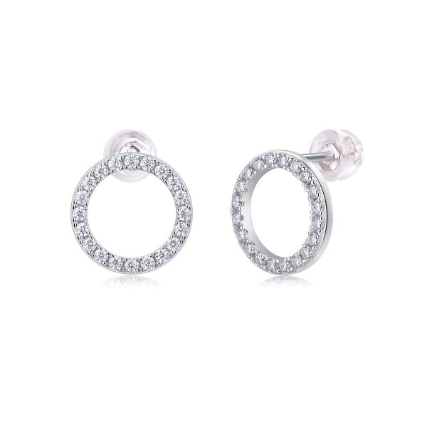 Classic Diamond Circle Stud Earrings