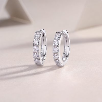 Picture of Classic Sterling Silver Hoop Earrings women