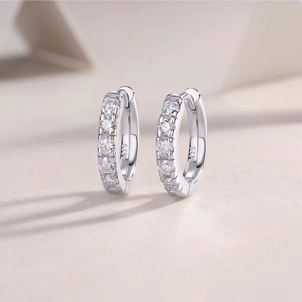 Picture of Classic Sterling Silver Hoop Earrings women