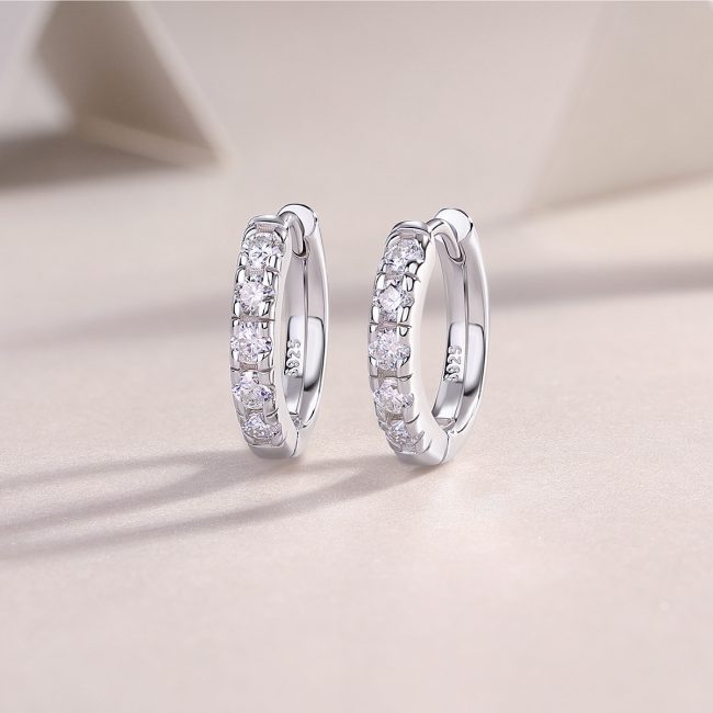 Picture of Classic Sterling Silver Hoop Earrings women