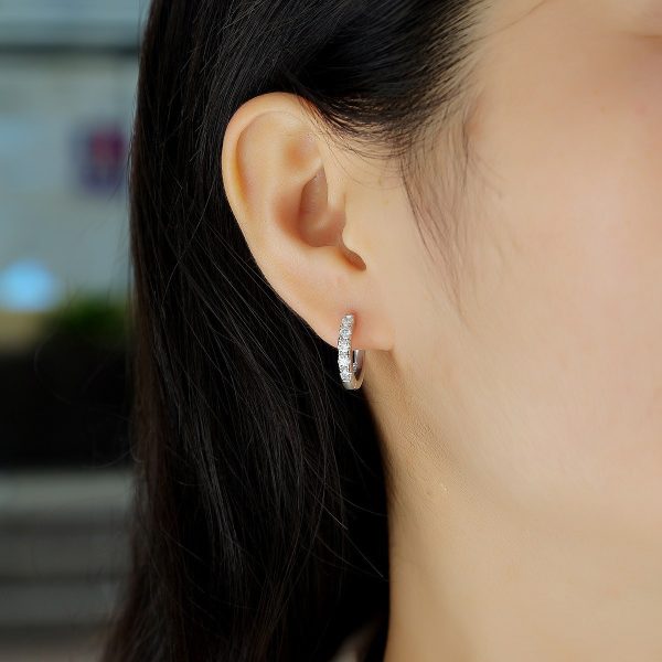 Picture of Classic Sterling Silver Hoop Earrings women