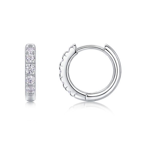 Picture of Classic Sterling Silver Hoop Earrings women