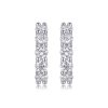 five stone classic sterling silver hoop earrings women