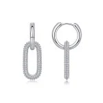 Pendientes de diamantes con doble aro para mujer