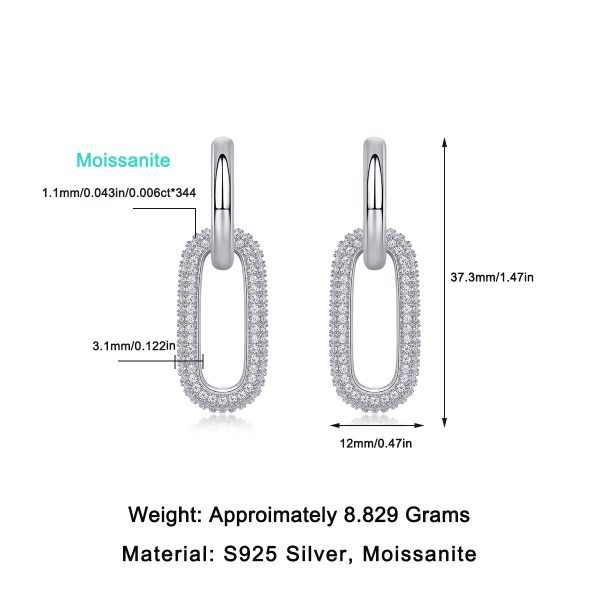 Double Hoop Diamond Drop Earrings For Women - Image 3