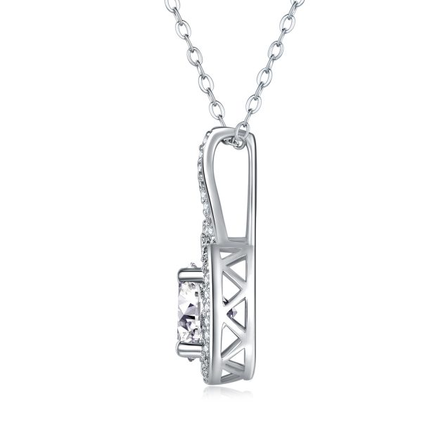 Infinity Halo Pendant Necklace Diamond Silver - Image 6