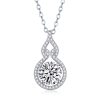 Created Diamond Sterling Silver Infinity Halo Pendant