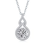 Collar con colgante Infinity Halo de plata con diamantes