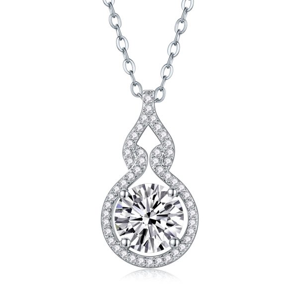 Created Diamond Sterling Silver Infinity Halo Pendant