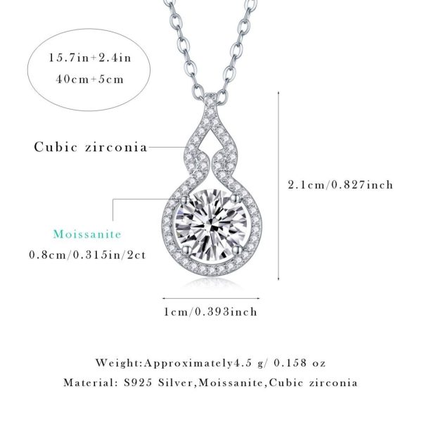 Infinity Halo Pendant Necklace Diamond Silver - Image 3