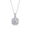 Cushion Diamond Solitaire Floating Halo Pendant