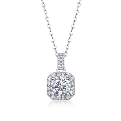 Cushion Diamond Solitaire Floating Halo Pendant
