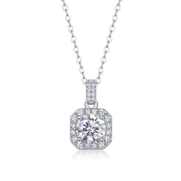 Cushion Diamond Solitaire Floating Halo Pendant