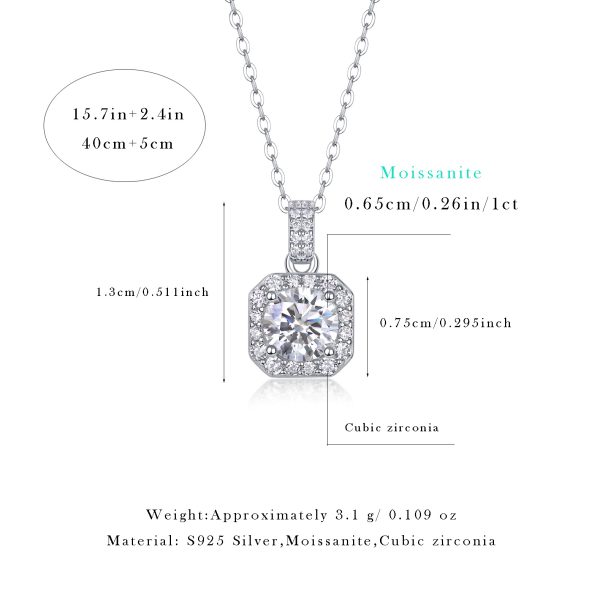 Diamond Floating Halo Solitaire Pendant Necklace - Image 3