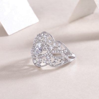 925 Sterling Silver Diamond Anniversary Rings For Women