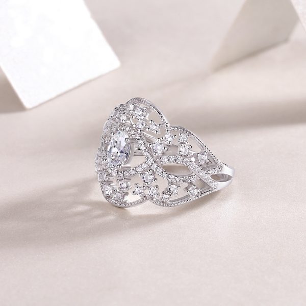925 Sterling Silver Diamond Anniversary Rings For Women