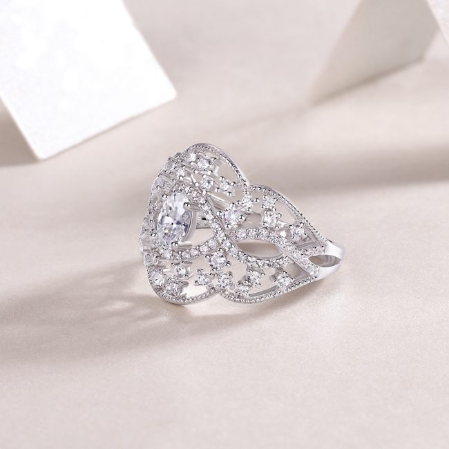 925 Sterling Silver Diamond Anniversary Rings For Women