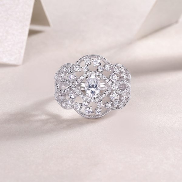 Diamond Anniversary Rings In 925 Sterling Silver For Women