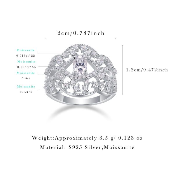 Sterling Silver Diamond Anniversary Rings For Women - Image 3