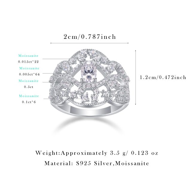 Sterling Silver Diamond Anniversary Rings For Women - Image 3