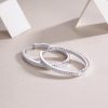 Design Princess Cut Sterling Silver Hoop Earrings