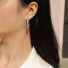 Design Princess Cut Sterling Silver Hoop Earrings